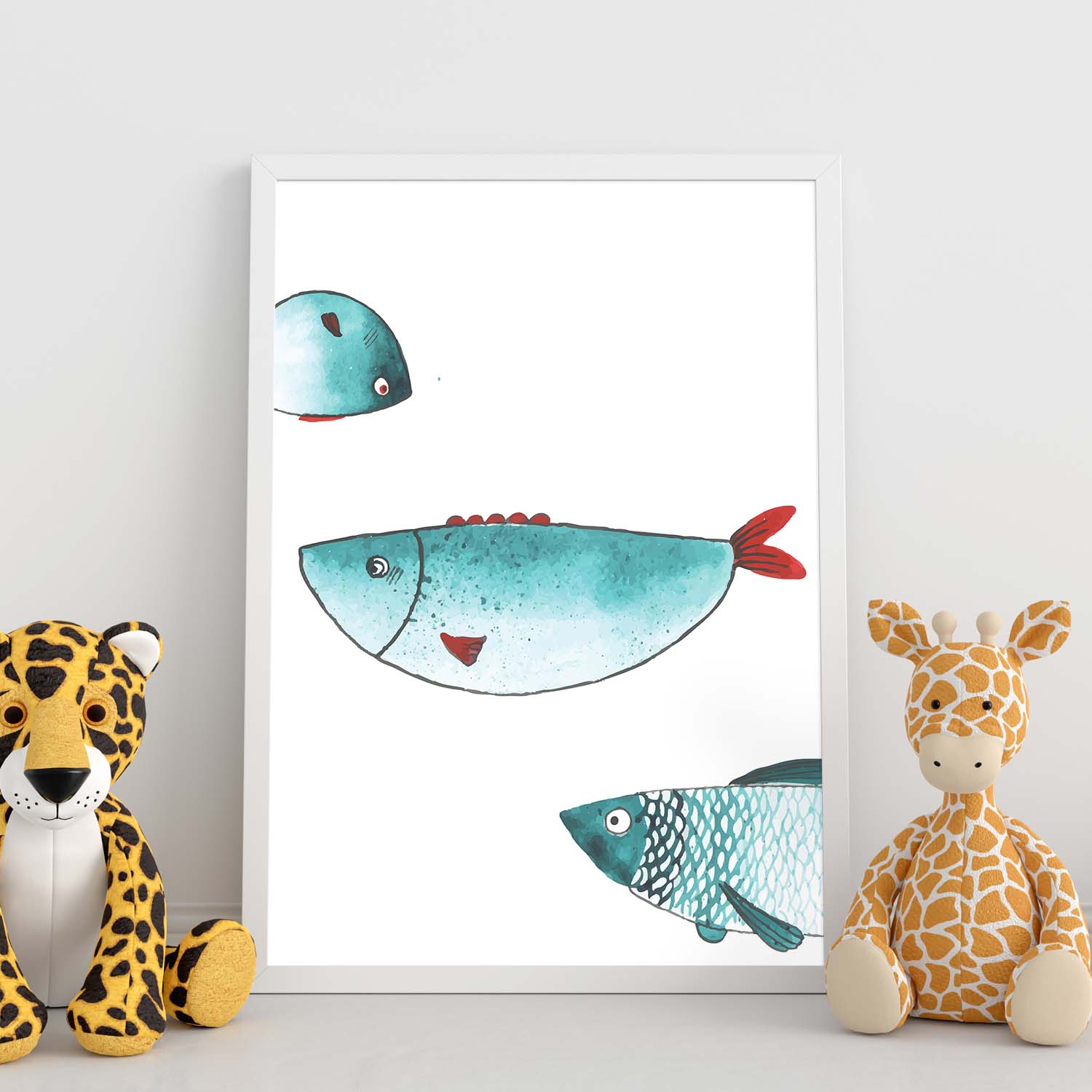 Poster de animales. Lámina Peces en contra direccion. Colección mix de animales coloridos para-Artwork-Nacnic-Nacnic Estudio SL