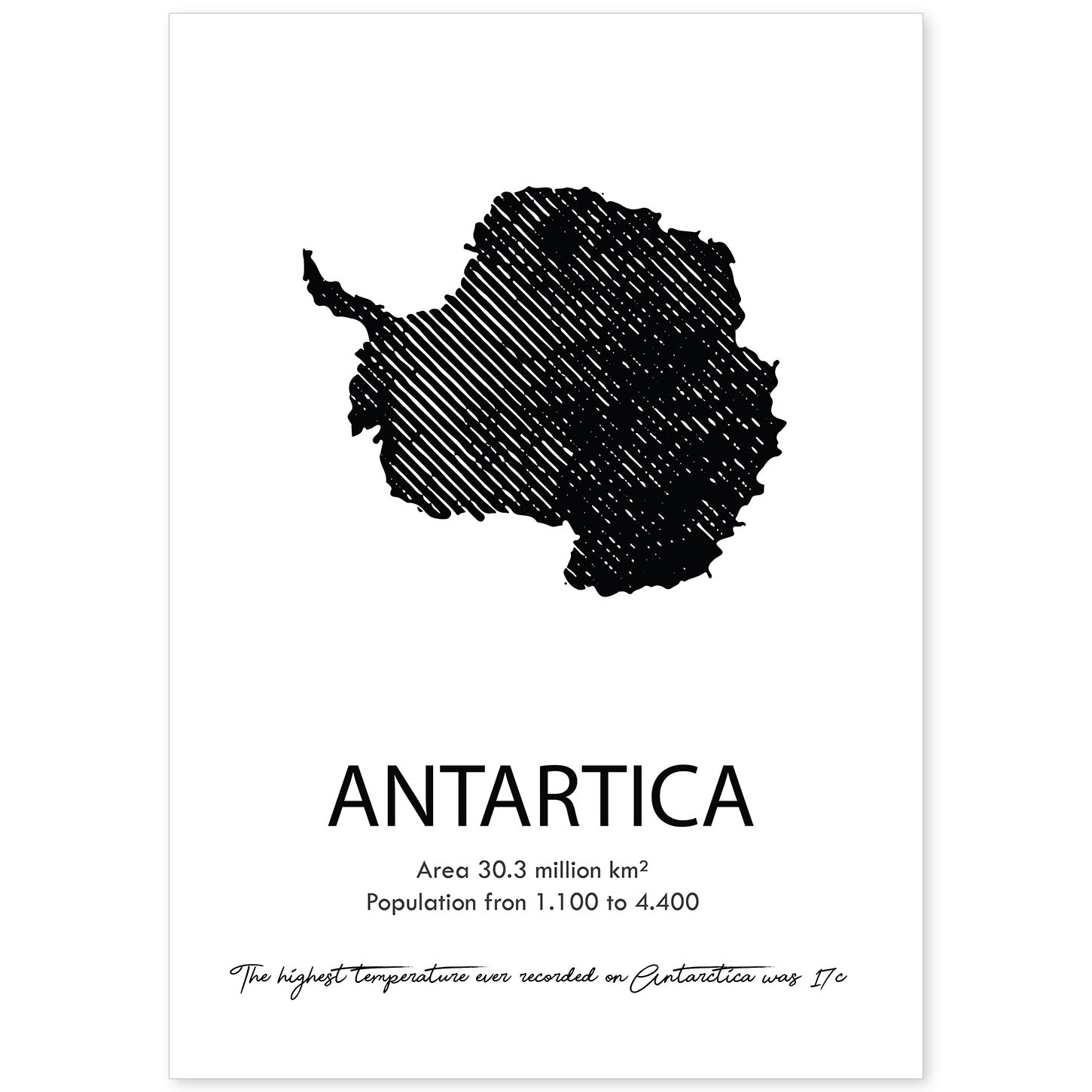 Poster de Antartida. Láminas de paises y continentes del mundo.-Artwork-Nacnic-A4-Sin marco-Nacnic Estudio SL