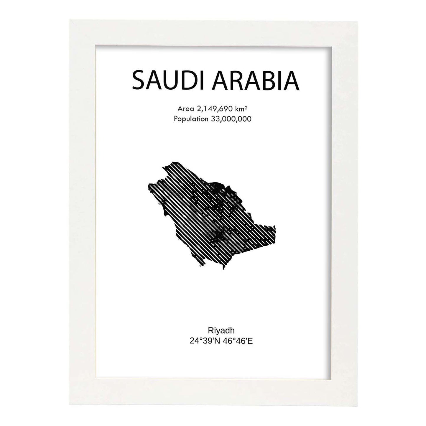 Poster de Arabia Saudí. Láminas de paises y continentes del mundo.-Artwork-Nacnic-A3-Marco Blanco-Nacnic Estudio SL