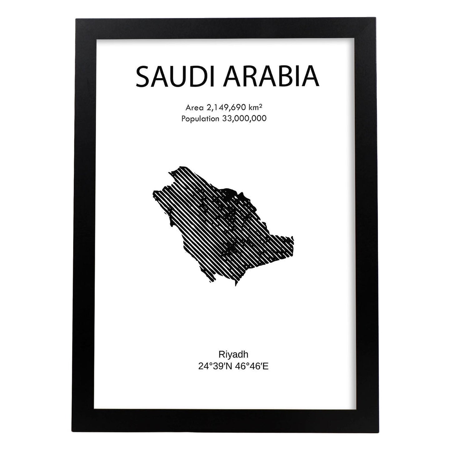 Poster de Arabia Saudí. Láminas de paises y continentes del mundo.-Artwork-Nacnic-A3-Marco Negro-Nacnic Estudio SL