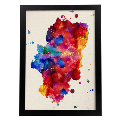 Poster de Aragon. Láminas e ilustraciones de ciudades, comunidades, y mapas de España.-Artwork-Nacnic-A4-Marco Negro-Nacnic Estudio SL