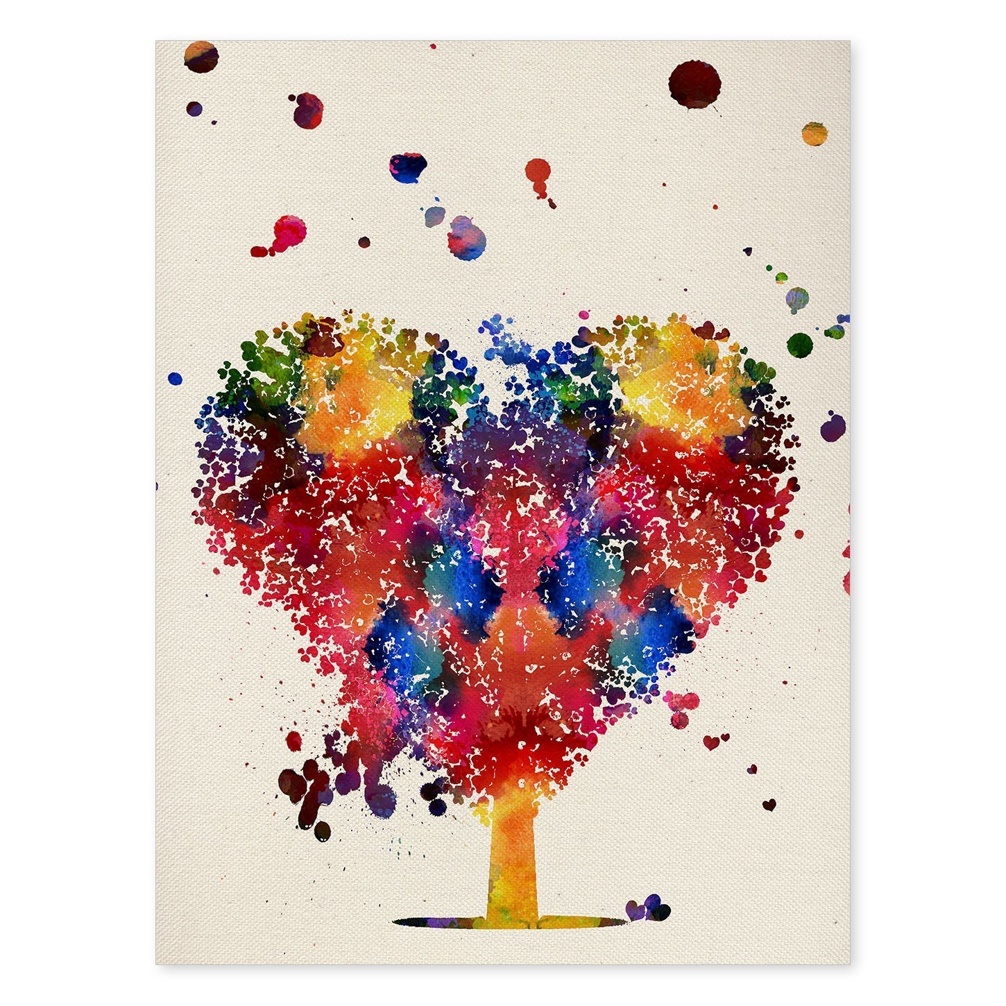 Poster de Árbol de corazón con diseño acuarela. Mix de láminas con estilo acuarela-Artwork-Nacnic-A4-Sin marco-Nacnic Estudio SL