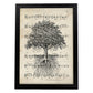 Poster de Arbol de la vida sobre partitura. Láminas de imágenes con partituras. Diseño de música para el hogar.-Artwork-Nacnic-A4-Marco Negro-Nacnic Estudio SL