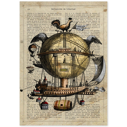 Poster de Arca de Noe. Láminas de globos aeroestáticos. Diseño con imágenes de globos.-Artwork-Nacnic-A4-Sin marco-Nacnic Estudio SL