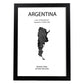 Poster de Argentina. Láminas de paises y continentes del mundo.-Artwork-Nacnic-A4-Marco Negro-Nacnic Estudio SL