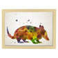 Poster de Armadillo estilo acuarela. Láminas de animales con estilo acuarela-Artwork-Nacnic-A4-Marco Madera clara-Nacnic Estudio SL