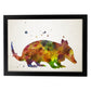 Poster de Armadillo estilo acuarela. Láminas de animales con estilo acuarela-Artwork-Nacnic-A4-Marco Negro-Nacnic Estudio SL