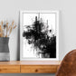 Lámina de Arte Minimalista en Tinta Negra y Blanca