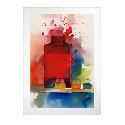 Póster Impresionista Vibrante de Tinta, Acuarela y Óleo I