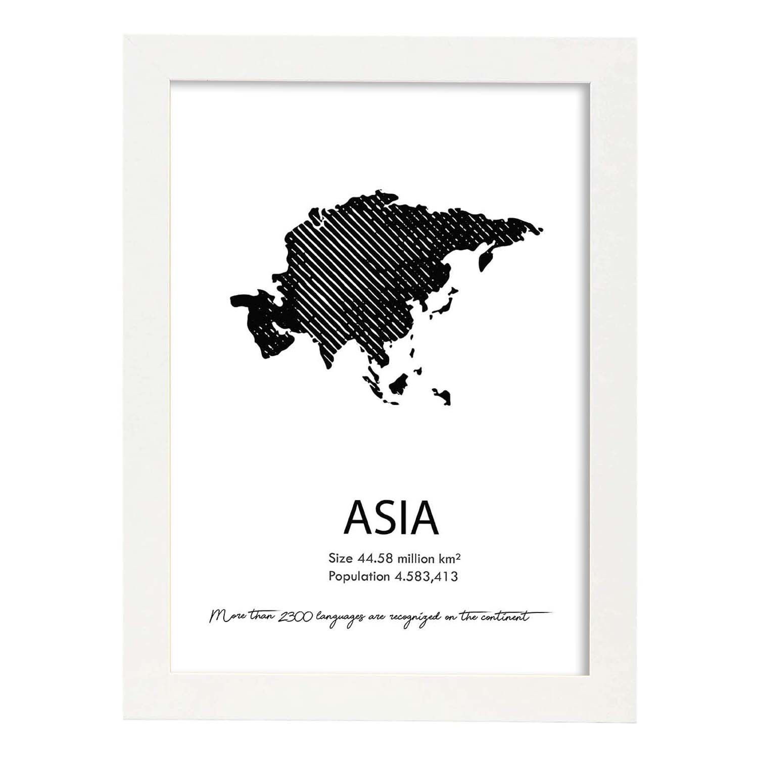 Poster de Asia. Láminas de paises y continentes del mundo.-Artwork-Nacnic-A3-Marco Blanco-Nacnic Estudio SL