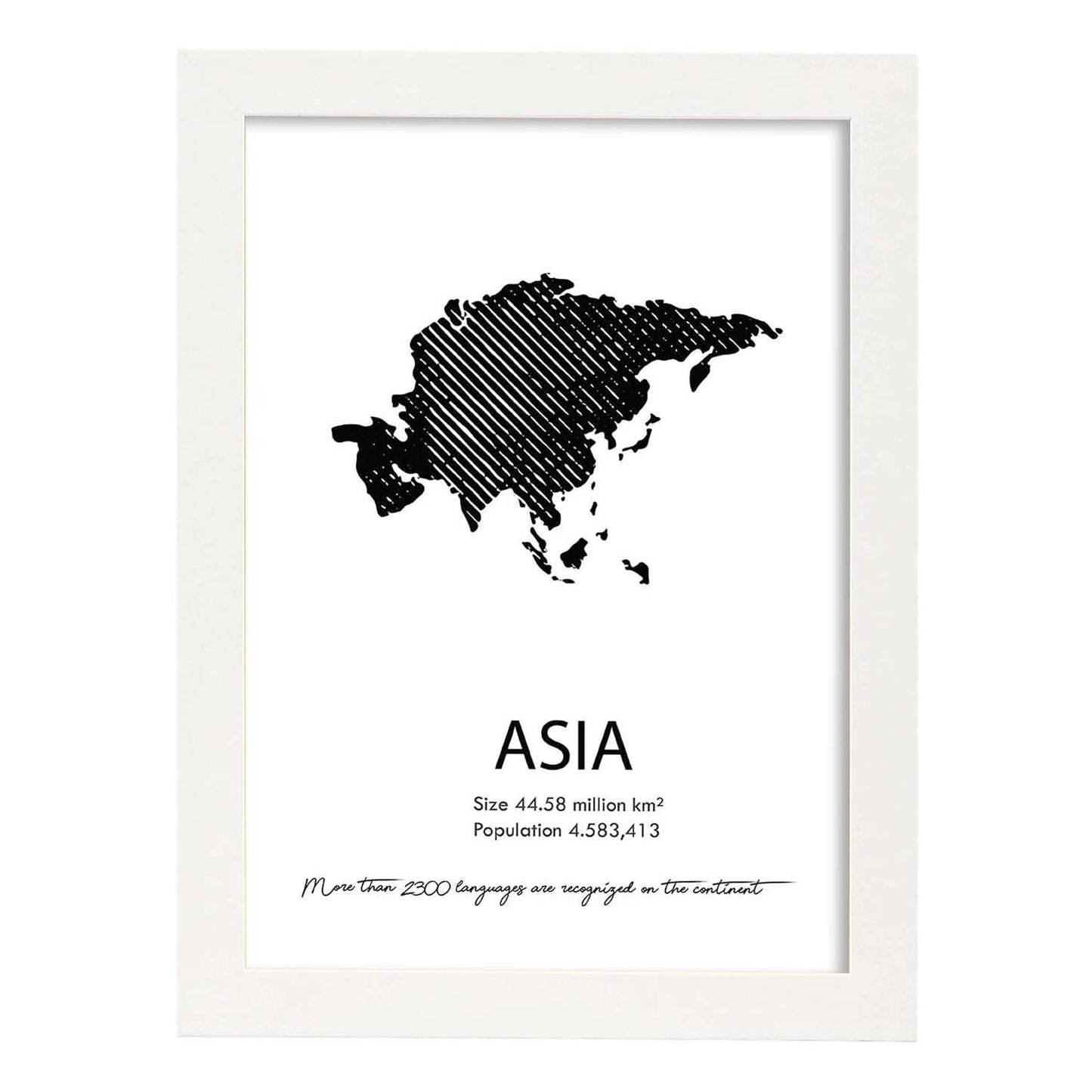 Poster de Asia. Láminas de paises y continentes del mundo.-Artwork-Nacnic-A4-Marco Blanco-Nacnic Estudio SL