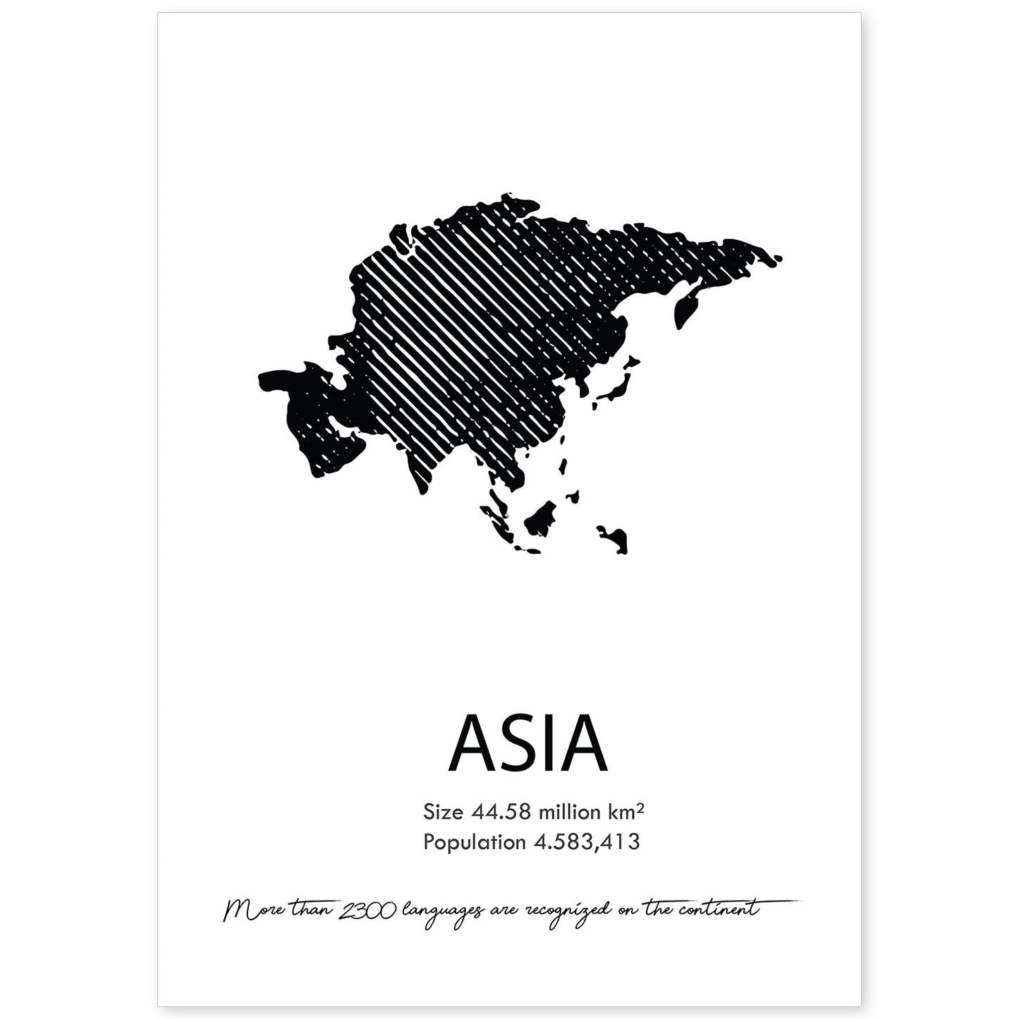 Poster de Asia. Láminas de paises y continentes del mundo.-Artwork-Nacnic-A4-Sin marco-Nacnic Estudio SL