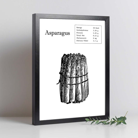 Poster de Asparagus. Láminas de frutas y verduras en inglés.-Artwork-Nacnic-Nacnic Estudio SL