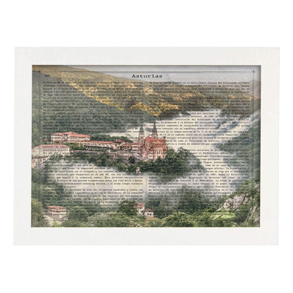 Poster de Asturias. Láminas de comunidades autónomas de España.-Artwork-Nacnic-A4-Marco Blanco-Nacnic Estudio SL