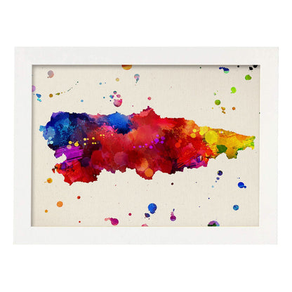 Poster de Asturias. Láminas e ilustraciones de ciudades, comunidades, y mapas de España.-Artwork-Nacnic-A4-Marco Blanco-Nacnic Estudio SL