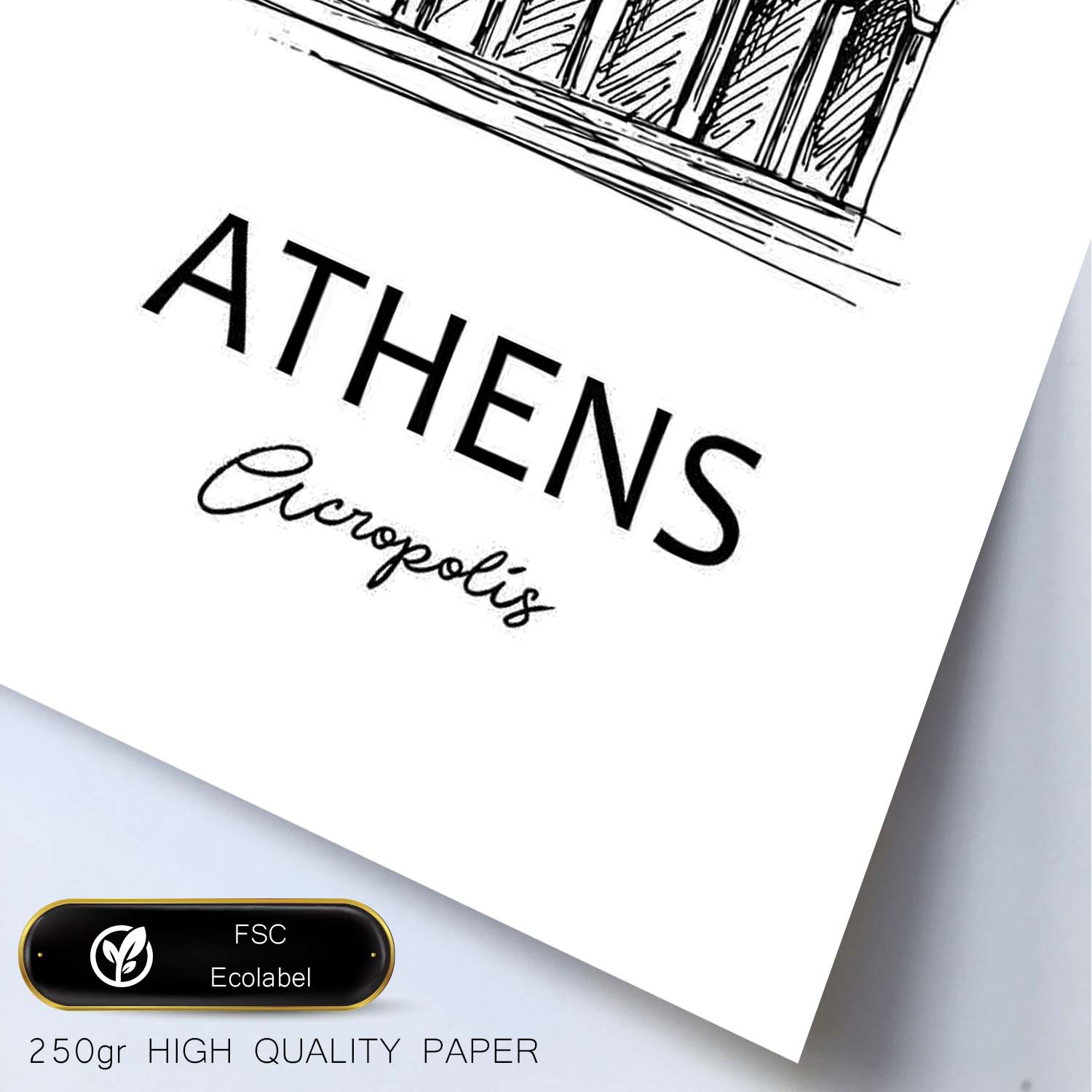 Poster de Atenas - Acropolis. Láminas con monumentos de ciudades.-Artwork-Nacnic-Nacnic Estudio SL