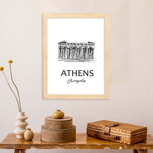 Poster de Atenas - Acropolis. Láminas con monumentos de ciudades.-Artwork-Nacnic-Nacnic Estudio SL