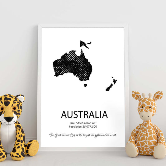 Poster de Australia. Láminas de paises y continentes del mundo.-Artwork-Nacnic-Nacnic Estudio SL