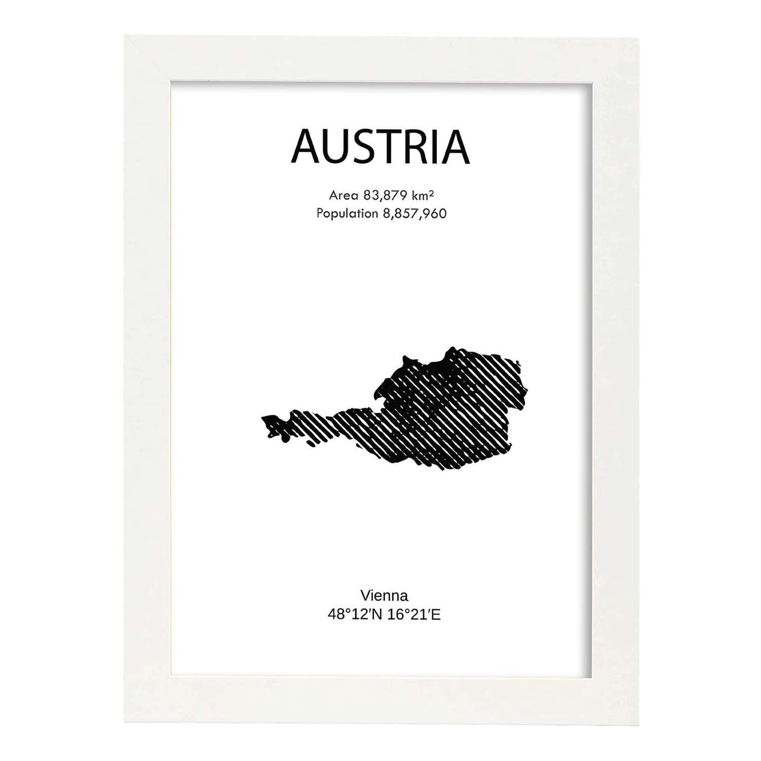 Poster de Austria. Láminas de paises y continentes del mundo.-Artwork-Nacnic-A3-Marco Blanco-Nacnic Estudio SL