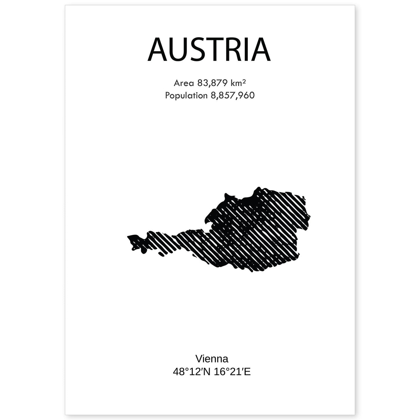 Poster de Austria. Láminas de paises y continentes del mundo.-Artwork-Nacnic-A4-Sin marco-Nacnic Estudio SL