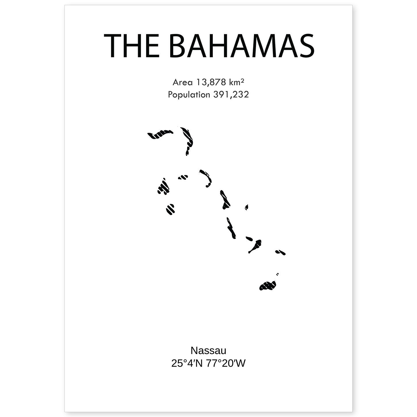 Poster de Bahamas. Láminas de paises y continentes del mundo.-Artwork-Nacnic-A4-Sin marco-Nacnic Estudio SL