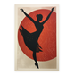 Póster Minimalista de Bailarina Abstracta en Bloque de Madera