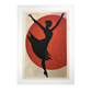 Póster Minimalista de Bailarina Abstracta en Bloque de Madera