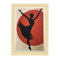 Póster Minimalista de Bailarina Abstracta en Bloque de Madera