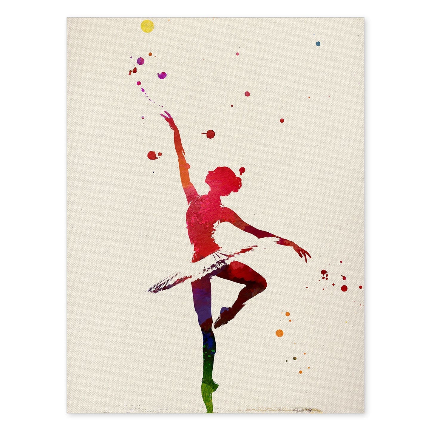Poster de Bailarina de ballet con diseño acuarela. Mix de láminas con estilo acuarela-Artwork-Nacnic-A4-Sin marco-Nacnic Estudio SL