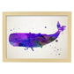 Poster de Ballena estilo acuarela. Láminas de animales con estilo acuarela-Artwork-Nacnic-A3-Marco Madera clara-Nacnic Estudio SL