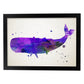Poster de Ballena estilo acuarela. Láminas de animales con estilo acuarela-Artwork-Nacnic-A4-Marco Negro-Nacnic Estudio SL