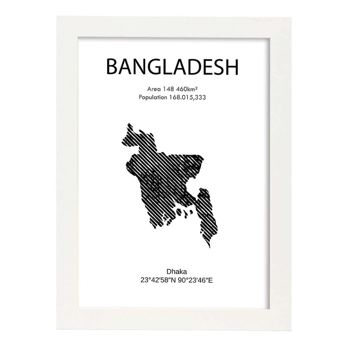 Poster de Bangladesh. Láminas de paises y continentes del mundo.-Artwork-Nacnic-A3-Marco Blanco-Nacnic Estudio SL