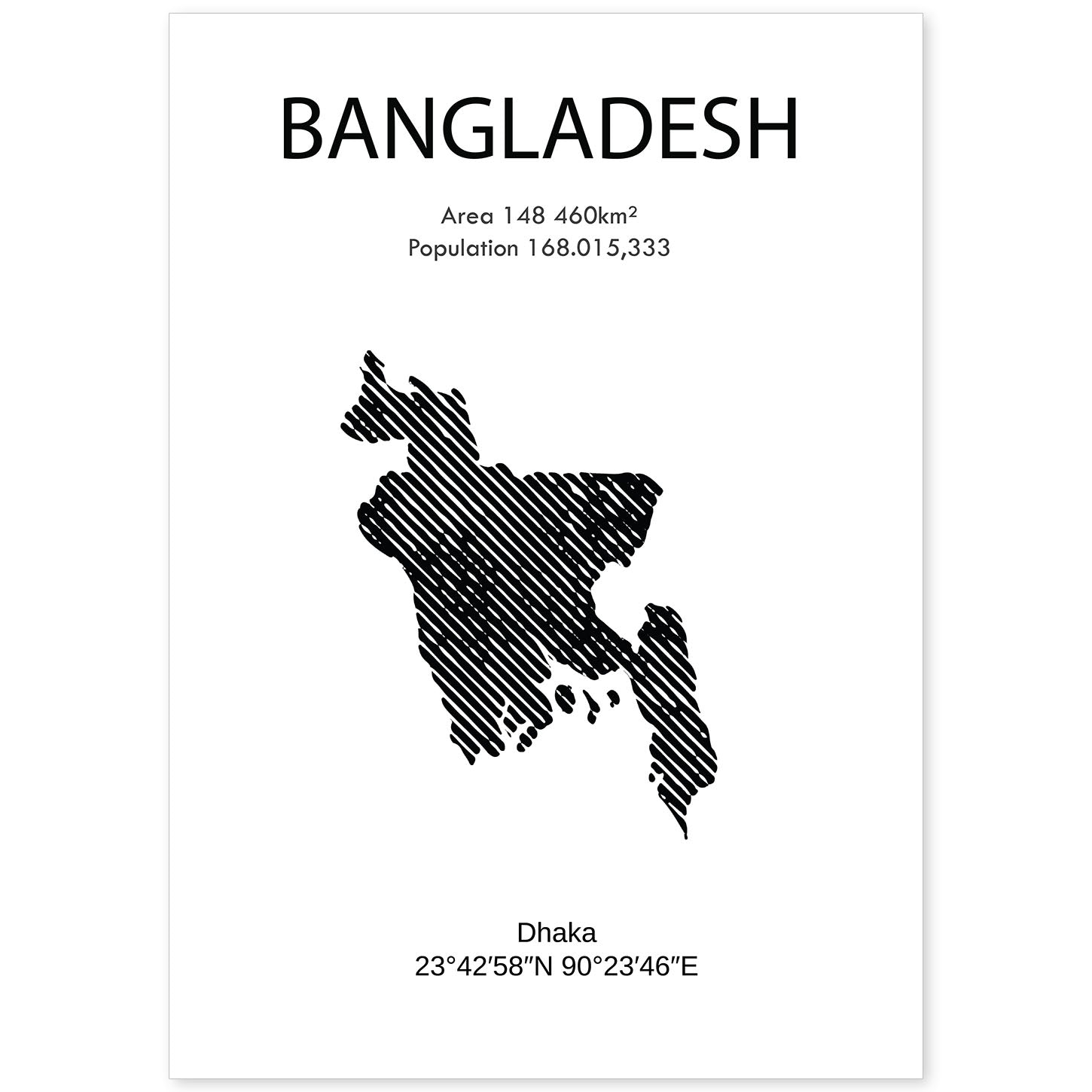Poster de Bangladesh. Láminas de paises y continentes del mundo.-Artwork-Nacnic-A4-Sin marco-Nacnic Estudio SL