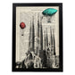 Poster de Barcelona. La sagrada Familia. Láminas de monumentos del mundo. Diseño de viaje y de paises.-Artwork-Nacnic-A4-Marco Negro-Nacnic Estudio SL