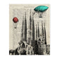 Poster de Barcelona. La sagrada Familia. Láminas de monumentos del mundo. Diseño de viaje y de paises.-Artwork-Nacnic-A4-Sin marco-Nacnic Estudio SL