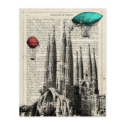 Poster de Barcelona. La sagrada Familia. Láminas de monumentos del mundo. Diseño de viaje y de paises.-Artwork-Nacnic-A4-Sin marco-Nacnic Estudio SL
