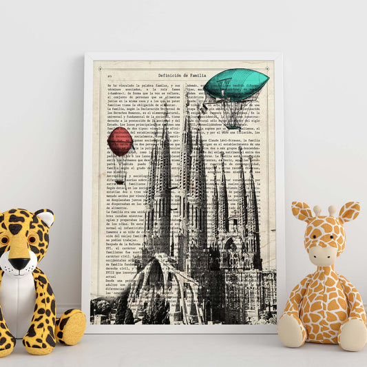 Poster de Barcelona. La sagrada Familia. Láminas de monumentos del mundo. Diseño de viaje y de paises.-Artwork-Nacnic-Nacnic Estudio SL