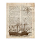 Poster de Barco antiguo con brujula. Láminas de vehículos con definiciones. Ilustraciones vintage de coches, motos, aviones, -Artwork-Nacnic-A4-Sin marco-Nacnic Estudio SL