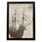 Poster de Barco antiguo. Láminas de vehículos con definiciones. Ilustraciones vintage de coches, motos, aviones, -Artwork-Nacnic-A4-Marco Negro-Nacnic Estudio SL