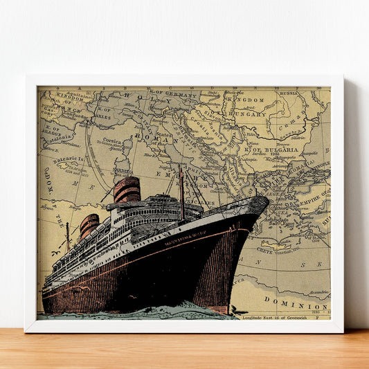 Poster de Barco en Croacia. Láminas de mapas del mundo. Decoración con mapas e imágenes vintage.-Artwork-Nacnic-Nacnic Estudio SL
