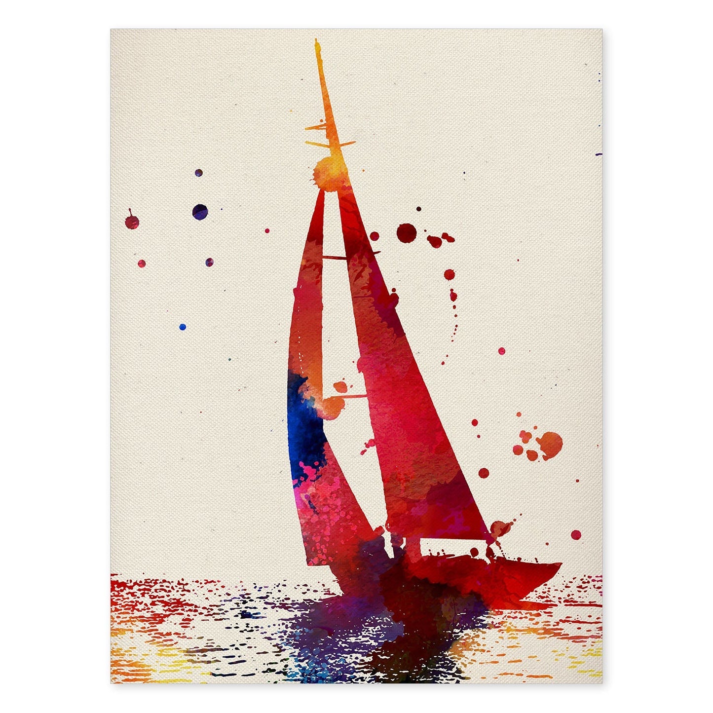 Poster de Barco velero con diseño acuarela. Mix de láminas con estilo acuarela-Artwork-Nacnic-A4-Sin marco-Nacnic Estudio SL