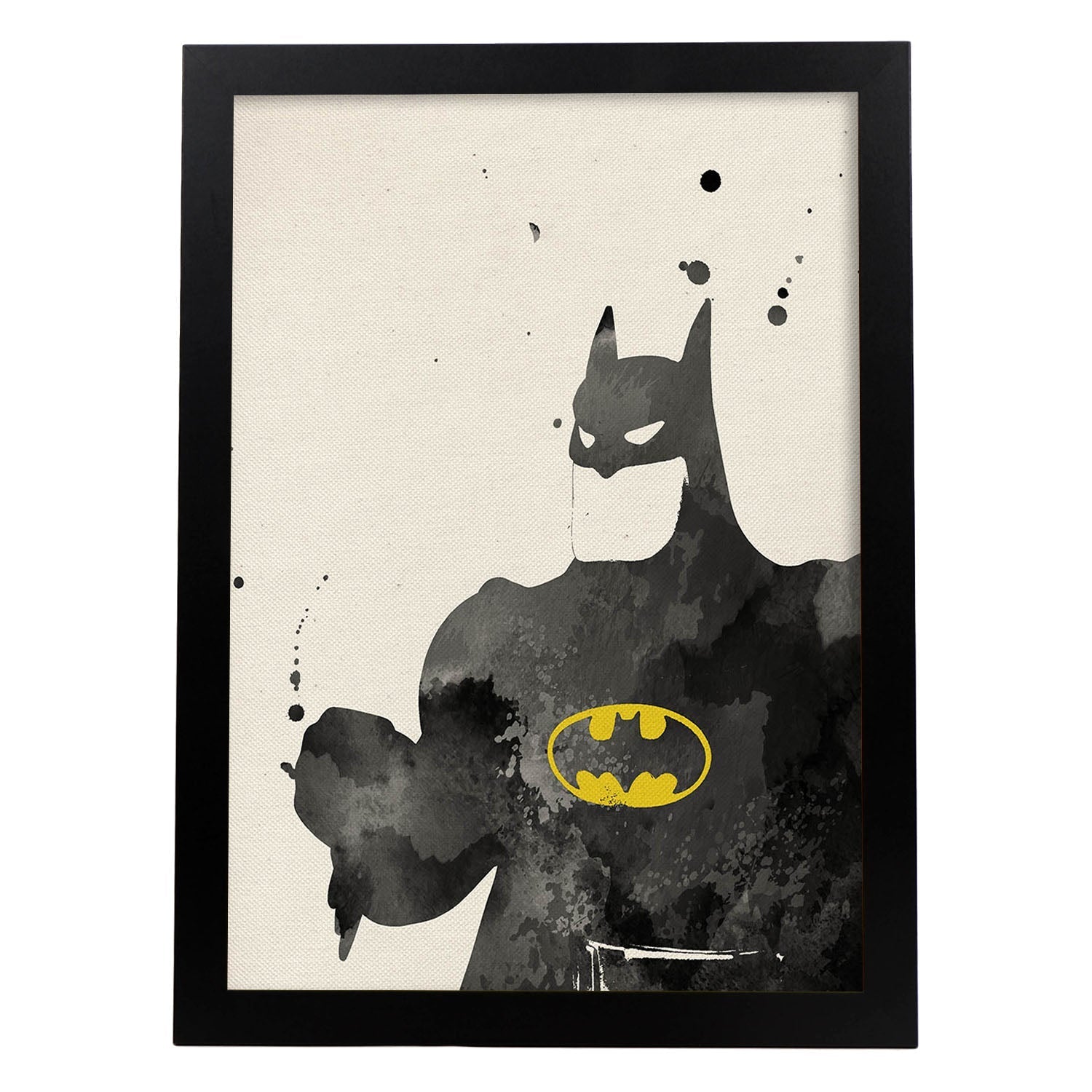 Poster de Batman 2. Láminas de cine, películas, y actores. Posters de películas antiguas con estilo acuarela.-Artwork-Nacnic-A3-Marco Negro-Nacnic Estudio SL