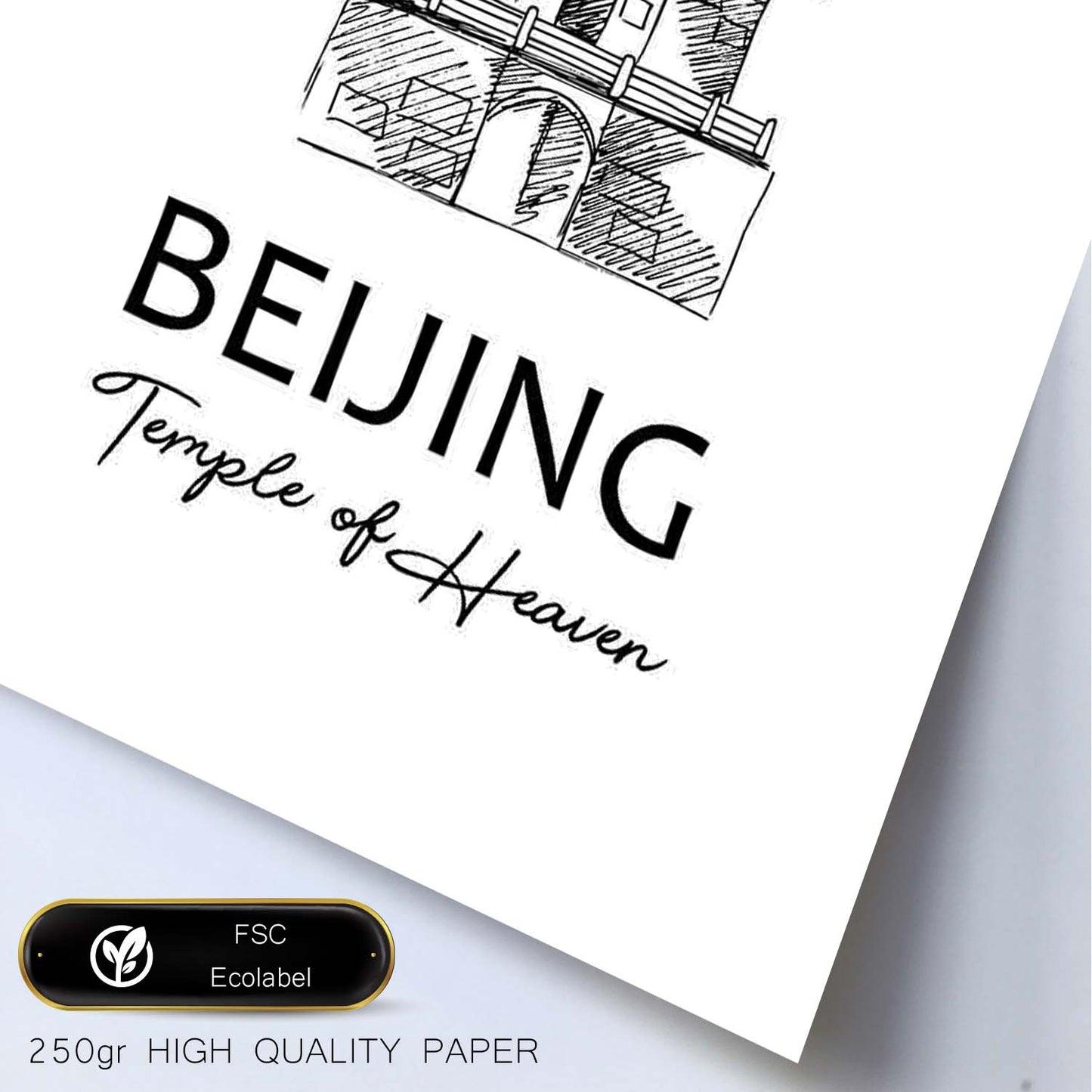 Poster de Beijing - Templo del cielo. Láminas con monumentos de ciudades.-Artwork-Nacnic-Nacnic Estudio SL