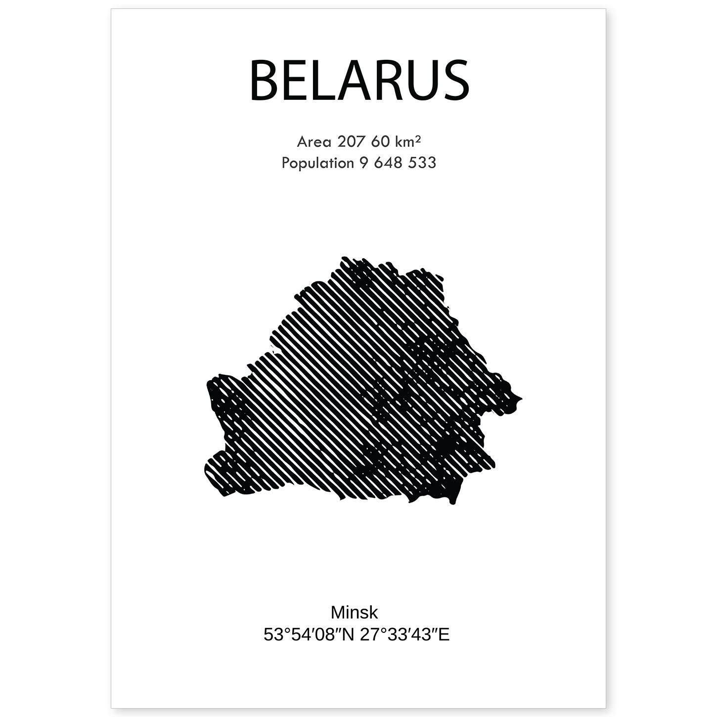 Poster de Belarus. Láminas de paises y continentes del mundo.-Artwork-Nacnic-A4-Sin marco-Nacnic Estudio SL