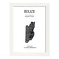 Poster de Belize. Láminas de paises y continentes del mundo.-Artwork-Nacnic-A3-Marco Blanco-Nacnic Estudio SL