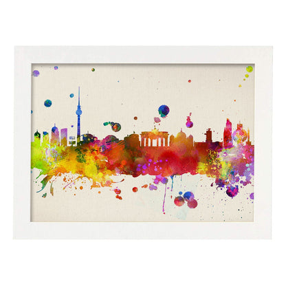 Poster de Berlin. Láminas e ilustraciones de ciudades, comunidades, y mapas de España.-Artwork-Nacnic-A4-Marco Blanco-Nacnic Estudio SL