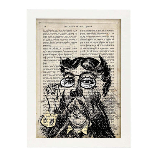 Poster de Bibliotecario.Láminas vintage para Posters con diseño vintage y definiciones.-Artwork-Nacnic-A4-Marco Blanco-Nacnic Estudio SL