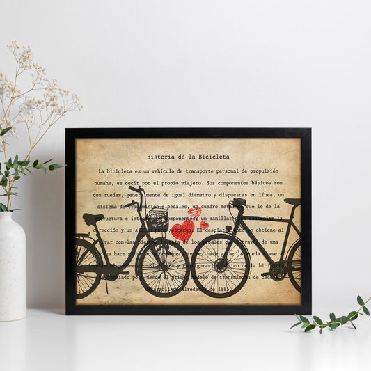 Poster de Bici con corazones. Láminas de bicicletas definiciones.-Artwork-Nacnic-Nacnic Estudio SL