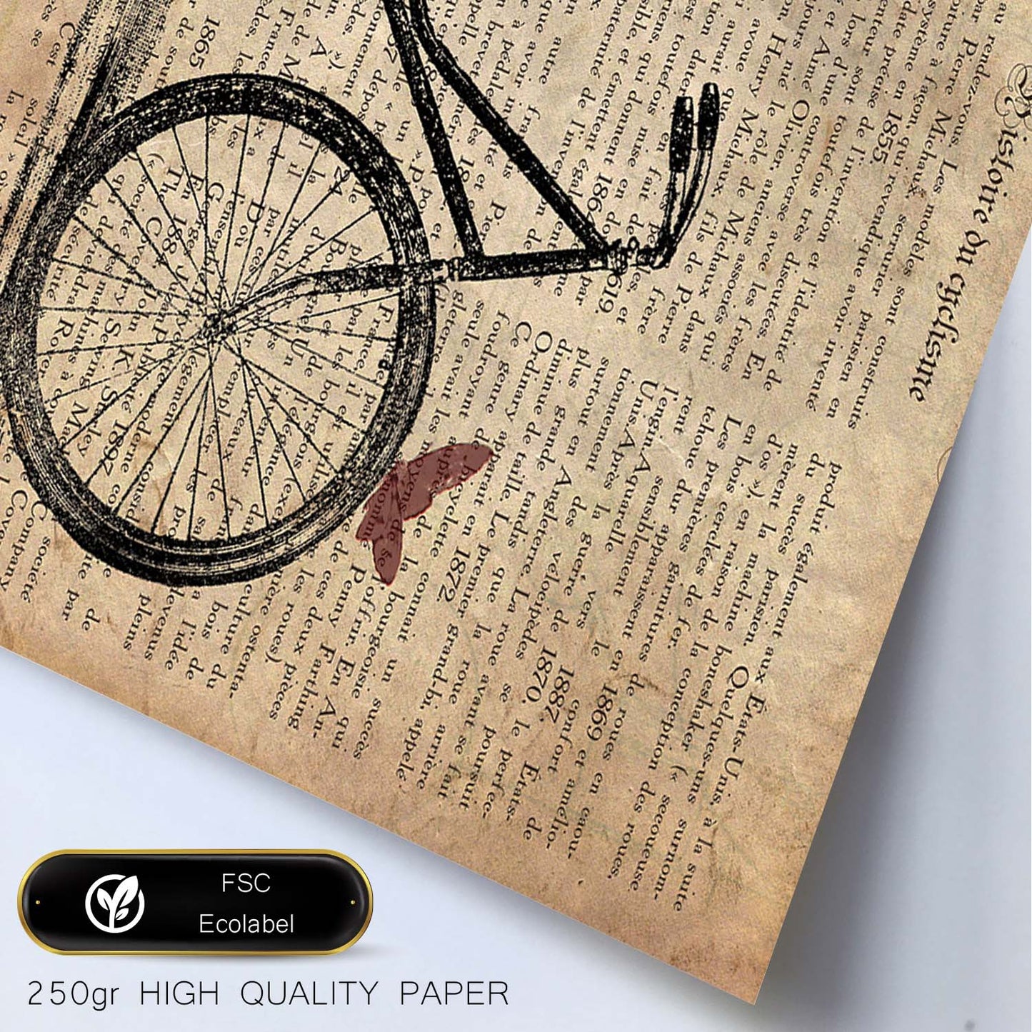 Poster de Bici con mariposas. Láminas de bicicletas definiciones.-Artwork-Nacnic-Nacnic Estudio SL