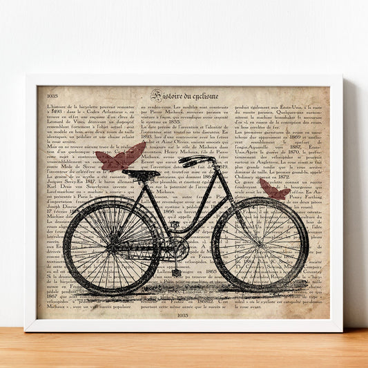 Poster de Bici con mariposas. Láminas de bicicletas definiciones.-Artwork-Nacnic-Nacnic Estudio SL